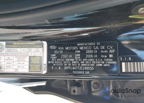 2018 Kia Forte Lx from USA, damaged, VIN 3KPFL4A77JE248050